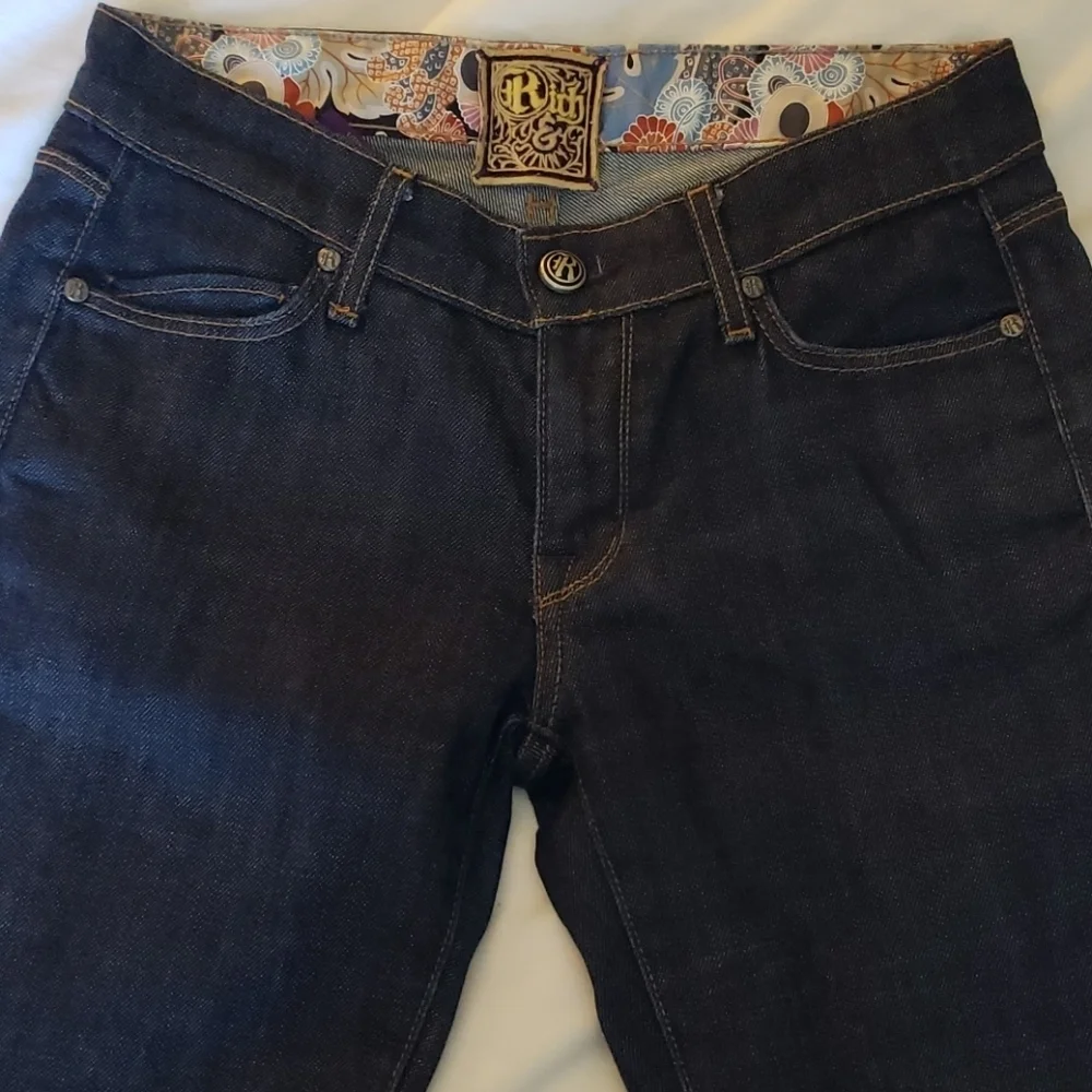 Rich & Skinny Dark Wash Jeans, Sz 24, skinny - Picture 5 of 8